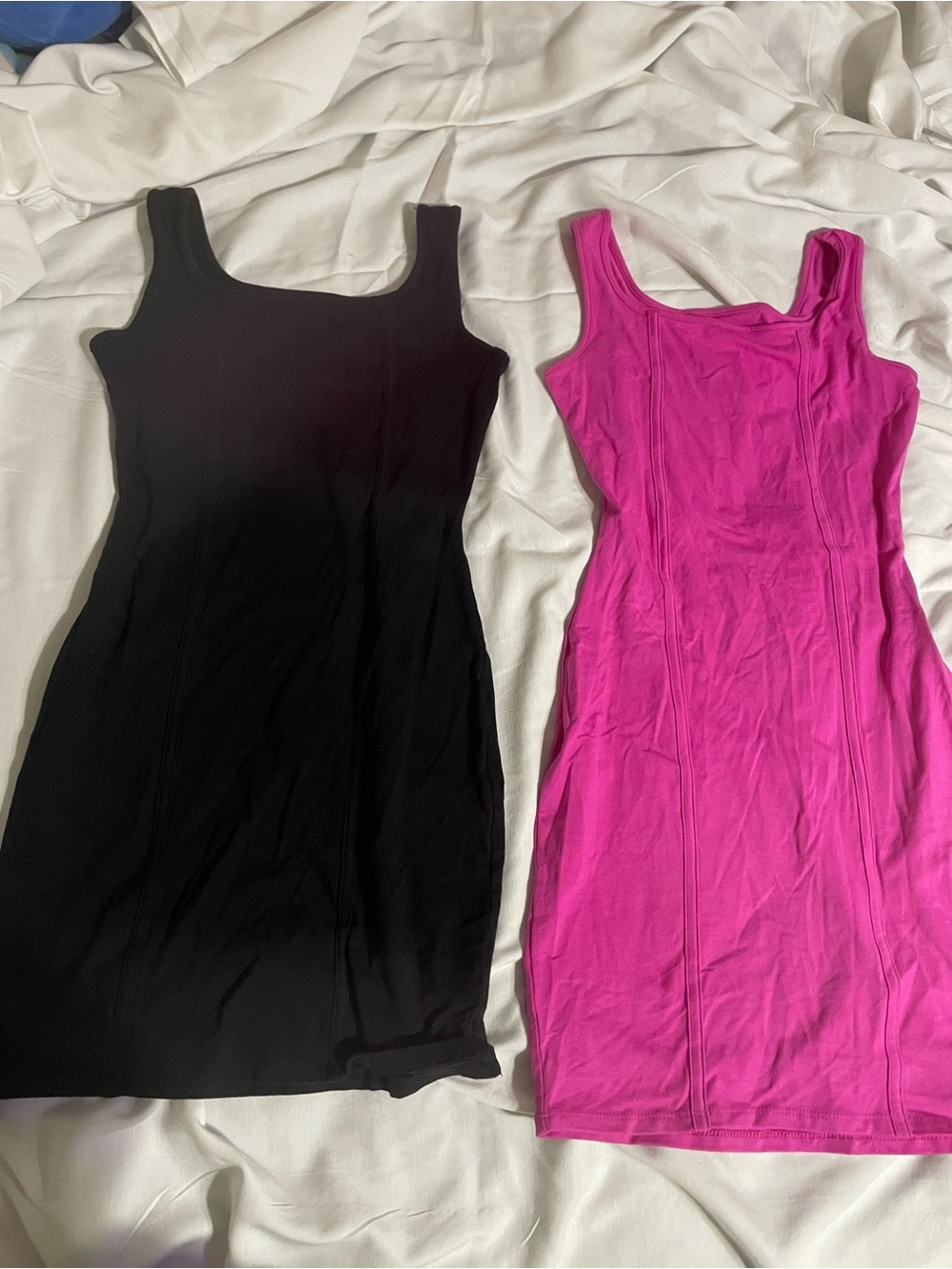 wild fable Black and Fuchsia Tank Bodycon Dress Duo